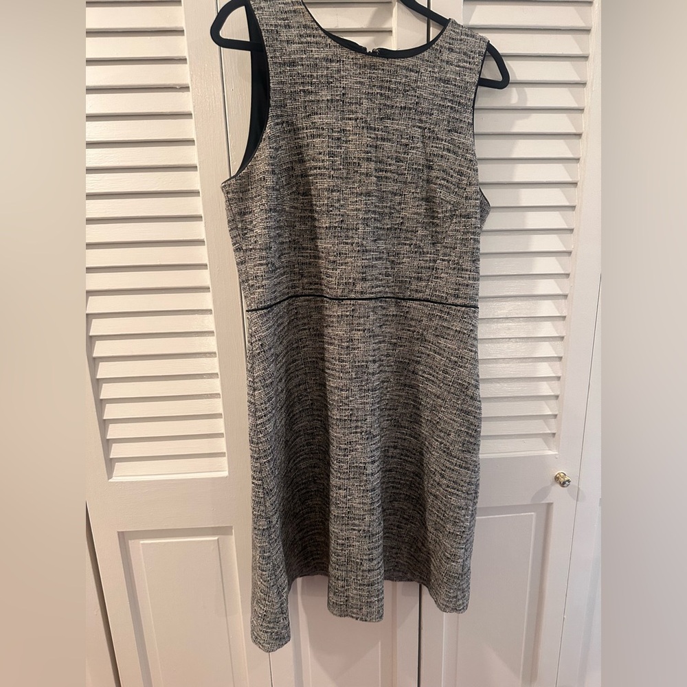 Ann Taylor Black and Gray Textured Dress